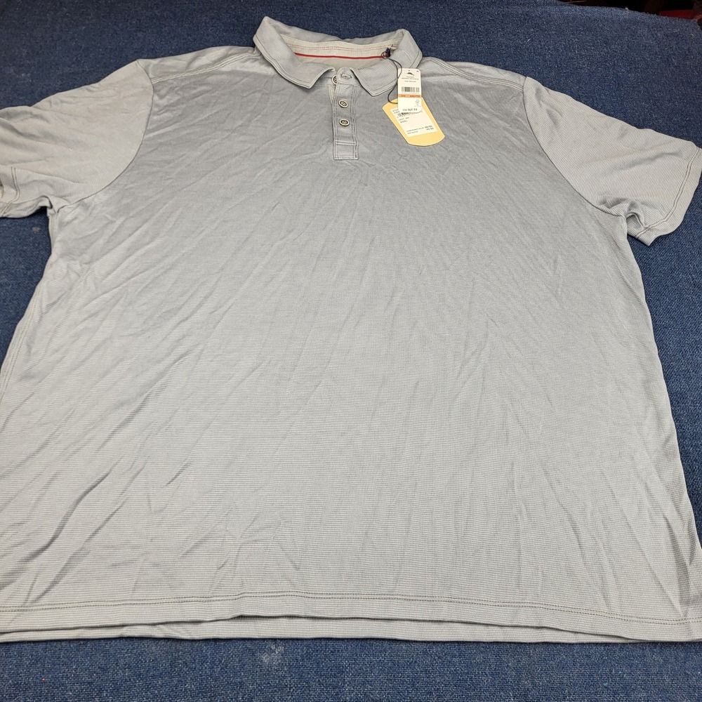 Tommy Bahama Breezeway Spectator Polo Shirt Iced Slate Grey XXXL New